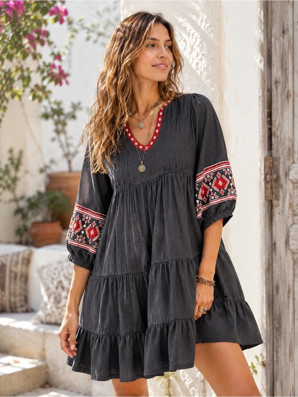 New Marine Layer Tencel Olema Long Sleeve Mini Dress Sz S